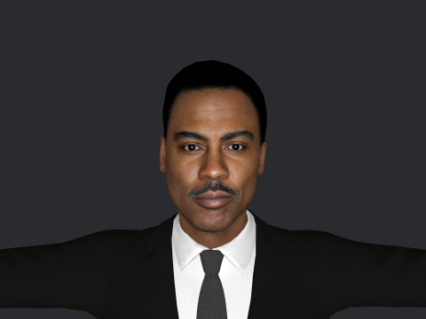 Chris Rock Hyper Realistic Full Body Rigged Character 3D Model