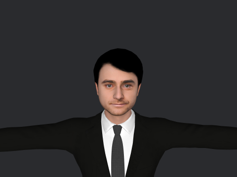 Daniel Radcliffe Hyper Realistic Full Body Rigged Character 3D Model