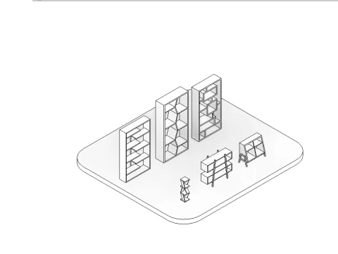 BOOKSHELF REVIT FAMILIES 3D Model