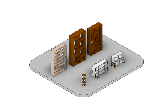 BOOKSHELF REVIT FAMILIES 3D Model