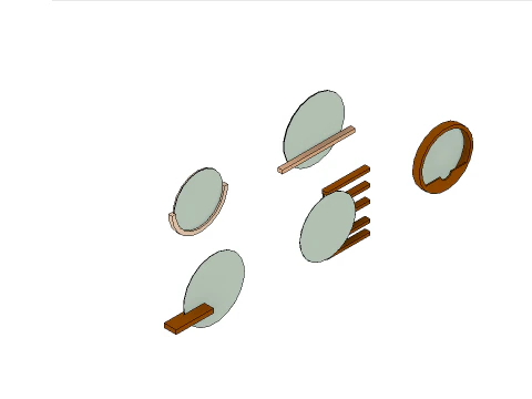 거울 REVIT 가족 3D 모델