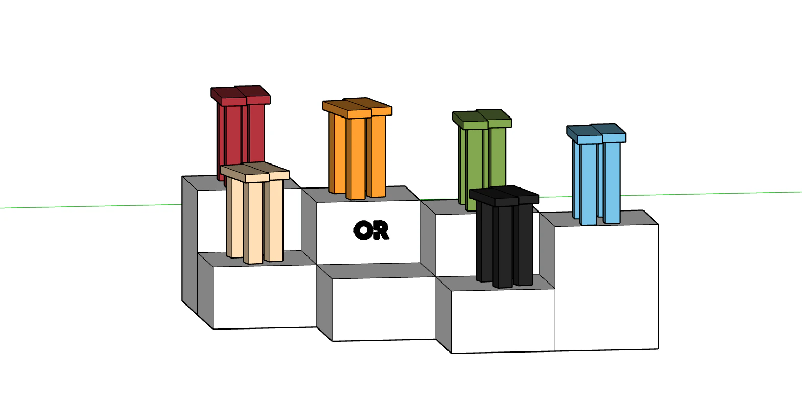 오리엘리먼츠 의자 3D 모델 .c4d .max .obj .3ds .fbx .stl .blend 