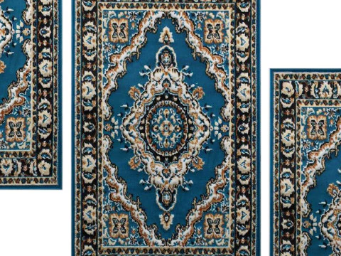 Blue Motif Rustico Carpet with Anti Skid Backing 3D Model