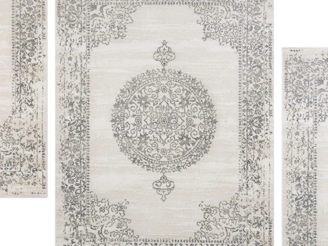 Traditional Vintage Persian Floral Oriental Area Rug 3D Model