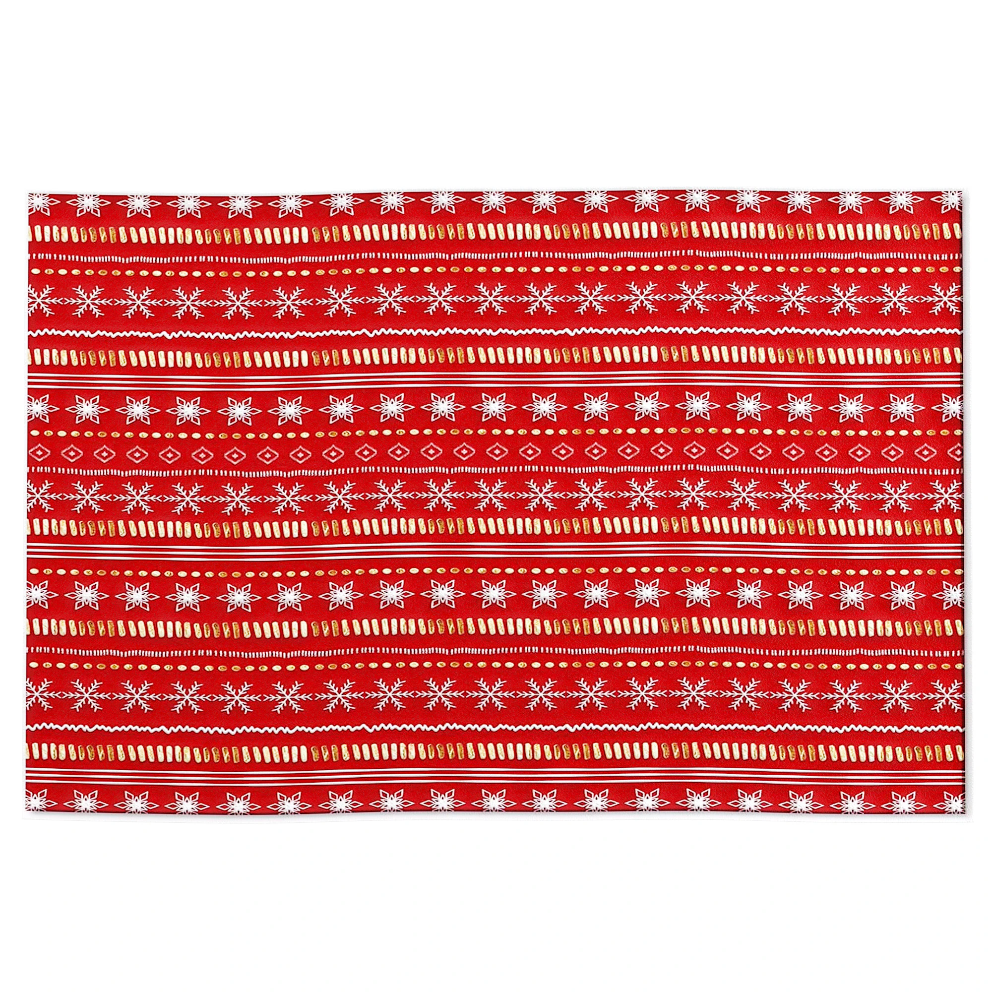 Christmas Showflake Bohemia Stripe Red Runner Washable Rug 3D Model .c4d .max .obj .3ds .fbx .stl .blend 
