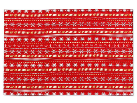 Christmas Showflake Bohemia Stripe Red Runner Washable Rug Modelo 3D