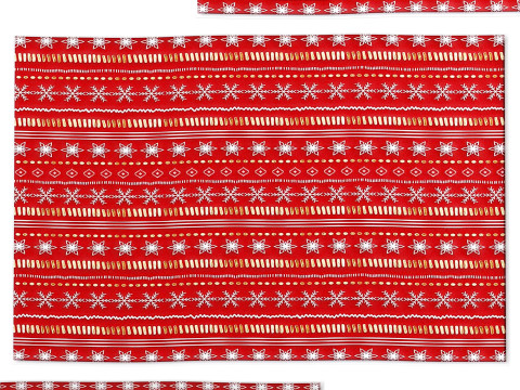 Christmas Showflake Bohemia Stripe Red Runner Washable Rug 3D Model