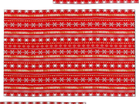 Christmas Showflake Bohemia Stripe Red Runner Washable Rug 3D Model