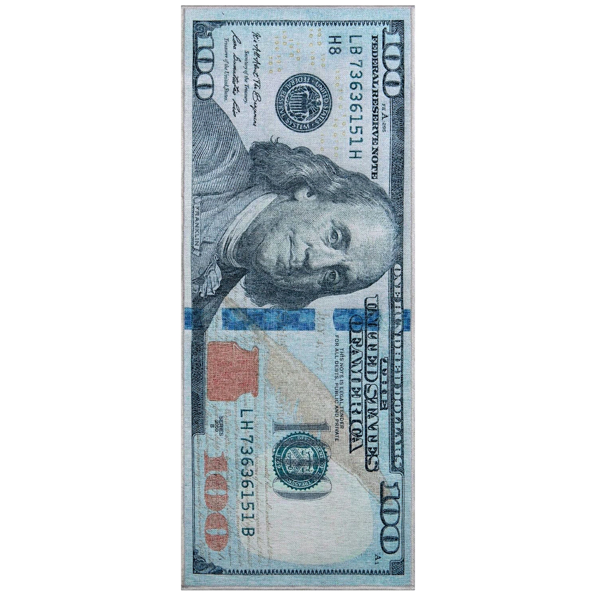 Well Woven Money Collection New Hundred Dollar Bill Runner Rug 3D Model .c4d .max .obj .3ds .fbx .stl .blend