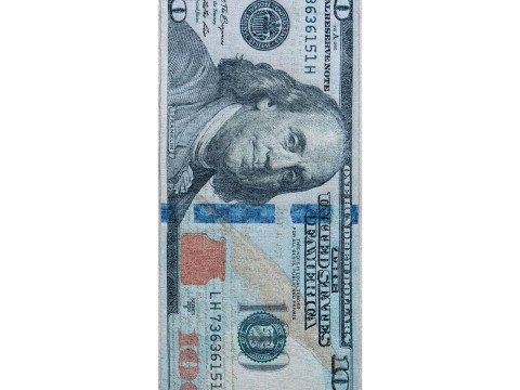 Well Woven Money Collection New Hundred Dollar Bill Runner Rug Modello 3D