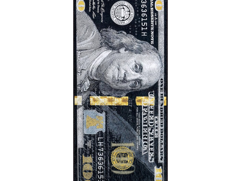 Well Woven Money Collection New Hundred Dollar Bill Runner Rug 3D मॉडल