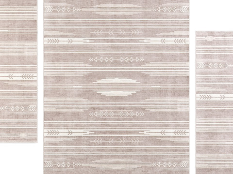 Kehr Bismarck Moroccan Flatweave Beige Area Rug 3Dモデル
