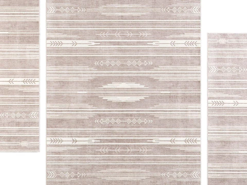 Kehr Bismarck Moroccan Flatweave Beige Area Rug 3D Model