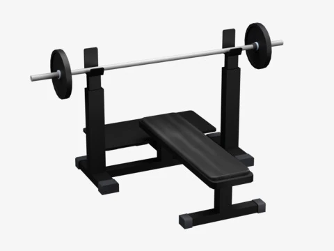 Low Poly Gym Equipments 3D Model