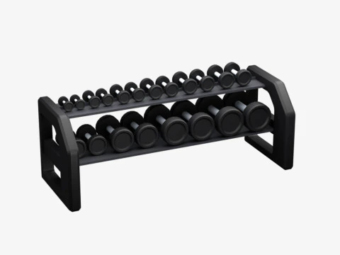 Low Poly Gym Equipments 3D Model