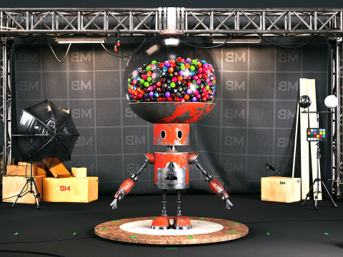 Robot with Rig for animation 3D Model