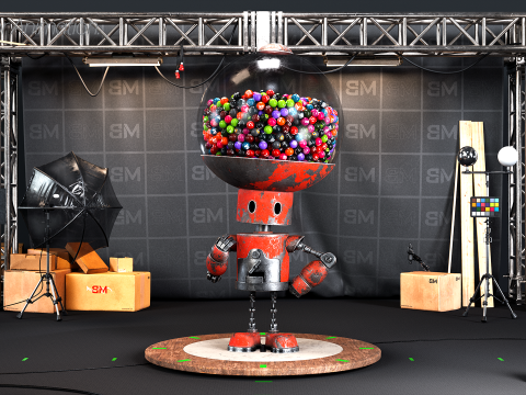 Robot with Rig for animation 3D Model