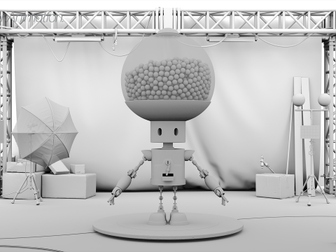 Robot with Rig for animation 3D Model