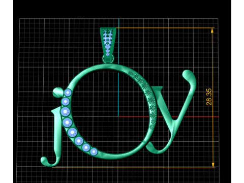 JOY ALPHABET PENDANT 3D PRINTABLE MODEL 3Dモデル