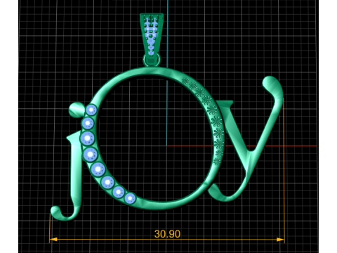 JOY ALPHABET PENDANT 3D PRINTABLE MODEL 3Dモデル