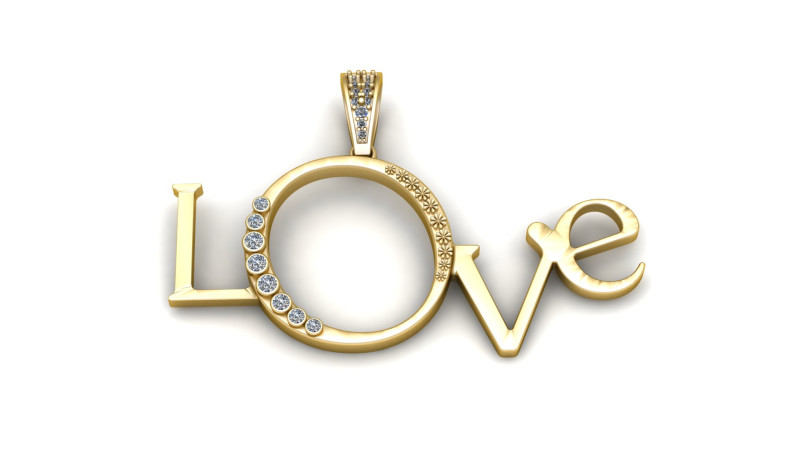 LOVE ALPHABET PENDANT 3D PRINTABLE MODEL 3Dモデル .c4d .max .obj .3ds .fbx .stl .blend