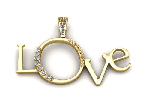 LOVE ALPHABET PENDANT 3D PRINTABLE MODEL 3D Модель