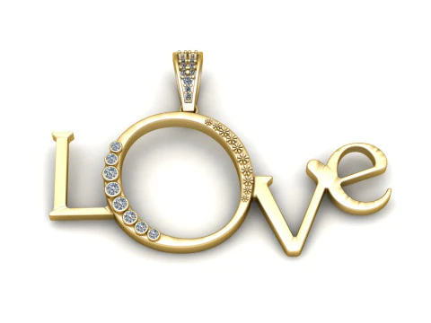 ラブアルファベットペンダント 3D 印刷可能モデル 3Dモデル