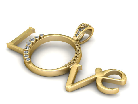 LOVE ALPHABET PENDANT 3D PRINTABLE MODEL 3Dモデル
