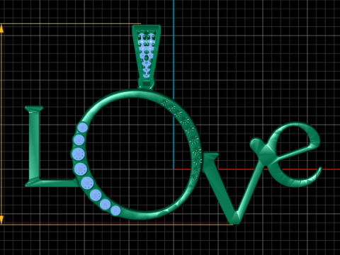 LOVE ALPHABET PENDANT 3D PRINTABLE MODEL 3Dモデル