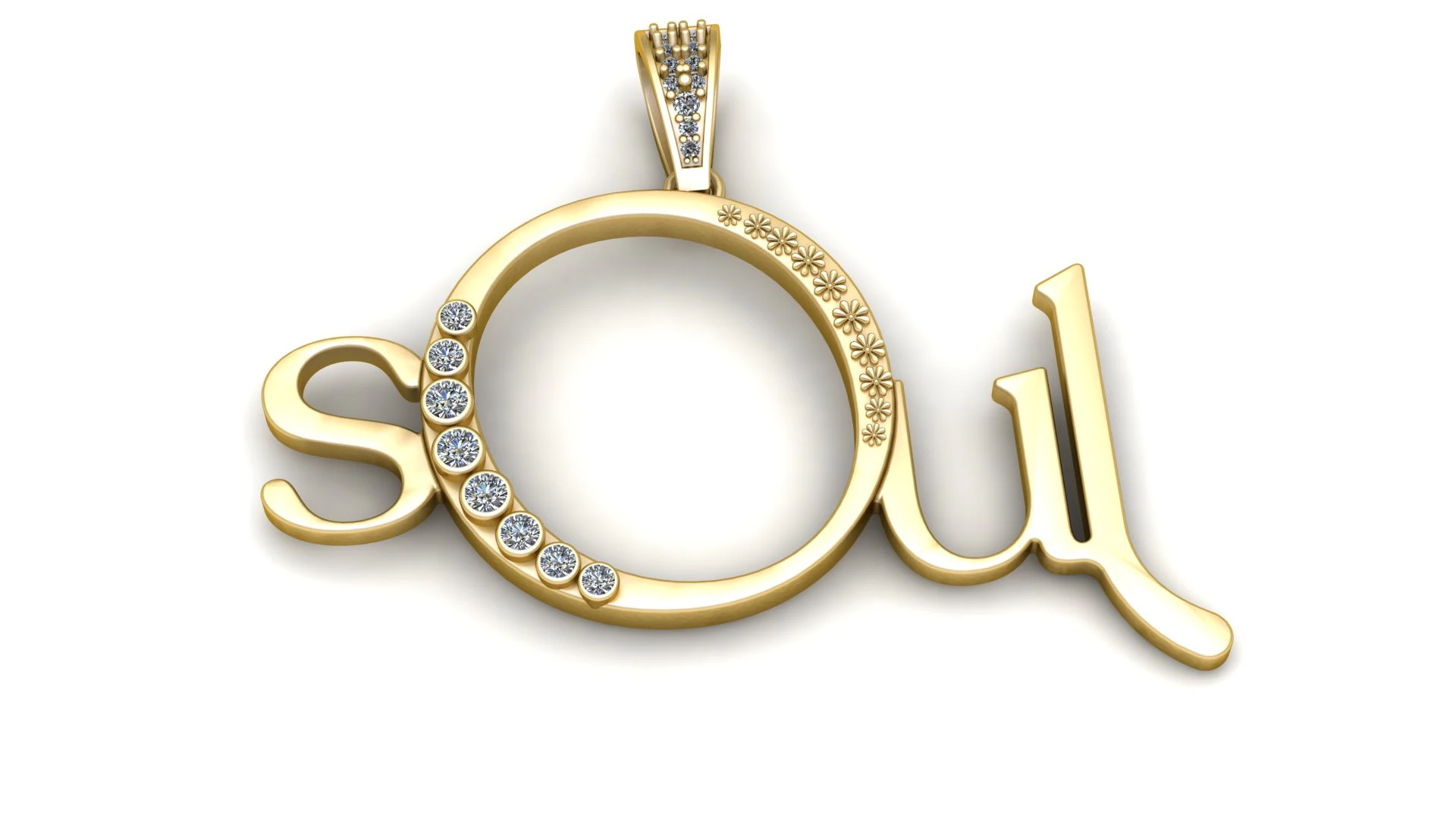 ソウルアルファベットペンダント 3D 印刷可能モデル 3Dモデル .c4d .max .obj .3ds .fbx .stl .blend 