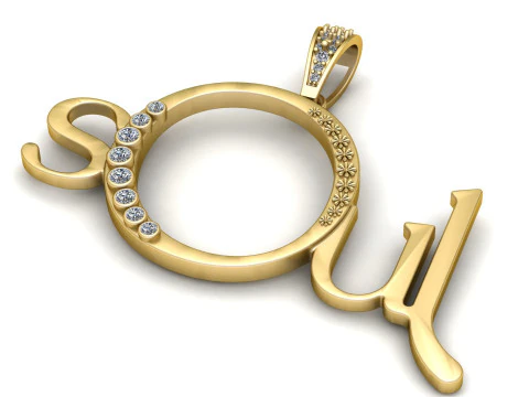 ソウルアルファベットペンダント 3D 印刷可能モデル 3Dモデル