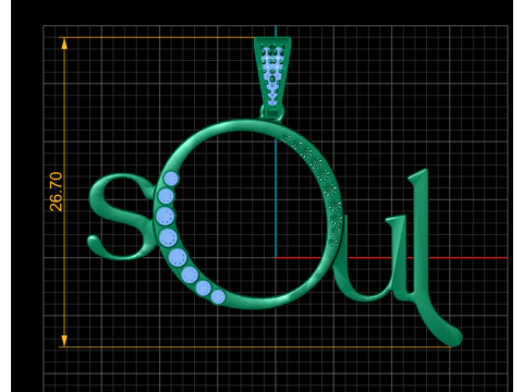 ソウルアルファベットペンダント 3D 印刷可能モデル 3Dモデル