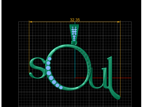 SOUL ALPHABET PENDANT 3D PRINTABLE MODEL 3Dモデル