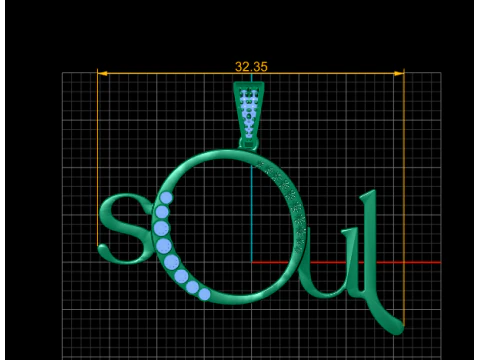 ソウルアルファベットペンダント 3D 印刷可能モデル 3Dモデル