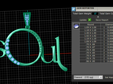 ソウルアルファベットペンダント 3D 印刷可能モデル 3Dモデル