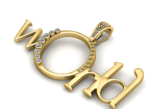 WORLD ALPHABET PENDANT 3D PRINTABLE MODEL 3Dモデル