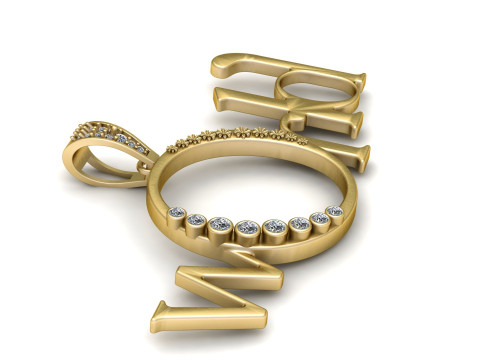 WORLD ALPHABET PENDANT 3D PRINTABLE MODEL 3Dモデル