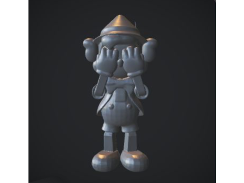 KAWS-Inspired Pinocchio Unique Designer Art Collectible 3Dモデル