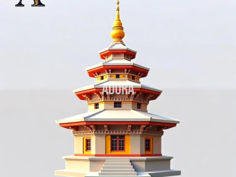 Breathtaking Multilayered Pagoda - Intricate Buddhist Temple Model 3D Print Model