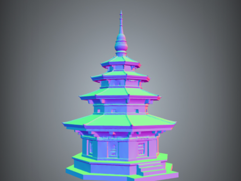 Breathtaking Multilayered Pagoda - Intricate Buddhist Temple Model 3D प्रिंट मॉडल