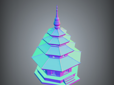 Breathtaking Multilayered Pagoda - Intricate Buddhist Temple Model 3D प्रिंट मॉडल