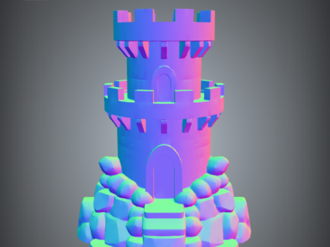 Medieval Tower with Stone Base - 3D Printable Model for Tabletop and Decor 3D-printmodel
