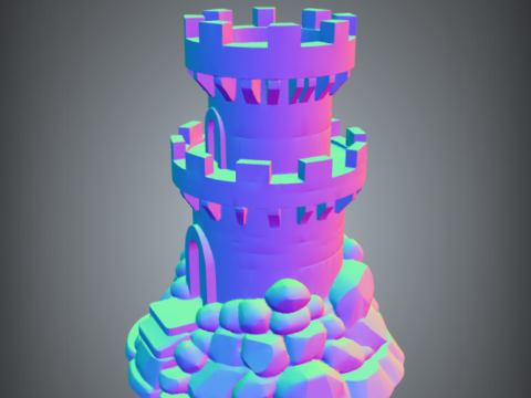 Medieval Tower with Stone Base - 3D Printable Model for Tabletop and Decor 3D-printmodel