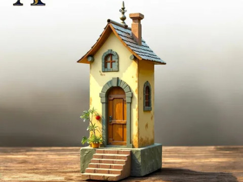 COZY COTTAGE HOUSE - 3D PRINTABLE MODEL FOR MINIATURES DIORAMAS 3D-Druckmodell