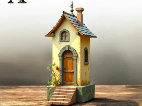 아늑한 코티지 하우스 - 미니어처 디오라마를 위한 3D 프린트 가능한 모델 3D 프린트 모델