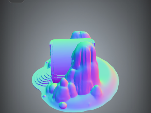 Stone portal with rocky landscape Model Cetak 3D