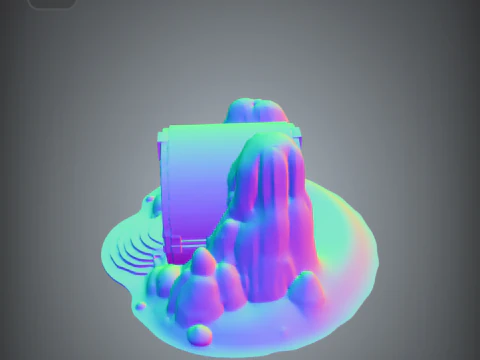 Stone portal with rocky landscape 3D Print Model