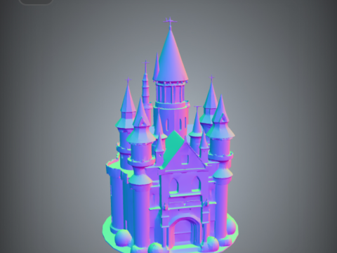 Fairytale castle for diorama and tabletop decor 3D-Druckmodell