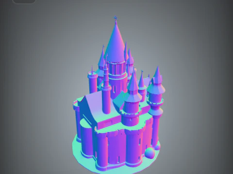 Fairytale castle for diorama and tabletop decor 3D Print Model