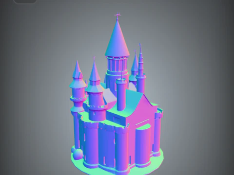 Fairytale castle for diorama and tabletop decor 3D Print Model